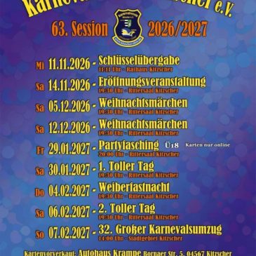 Karneval in Kitzscher – Termine stehen fest, Kartenvorverkauf geht los!